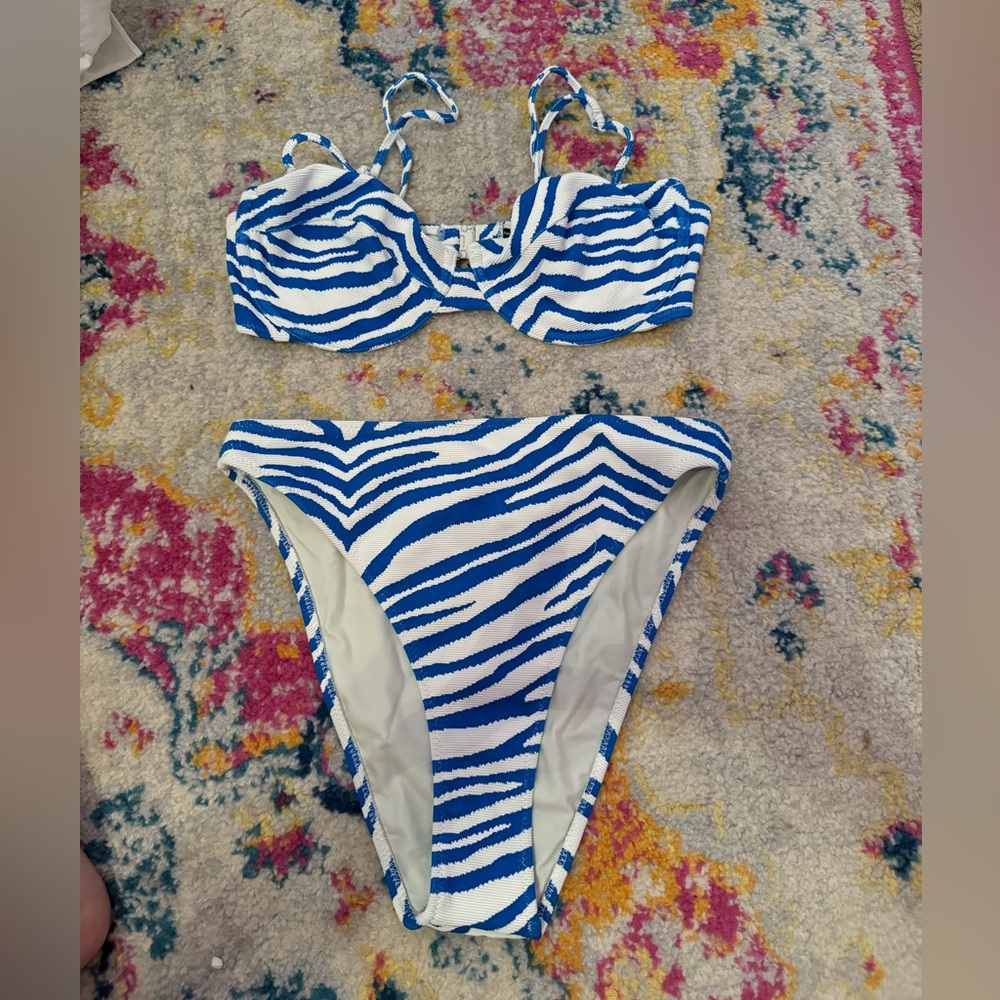 Triangl blue zebra swimsuit worn once
